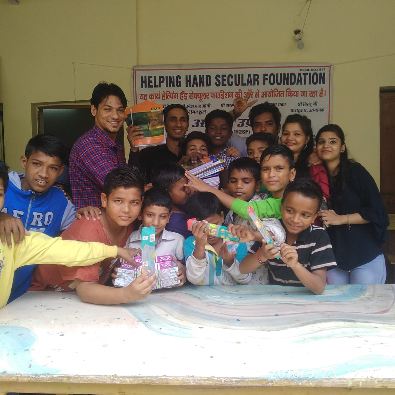 Study material support to orphaned children